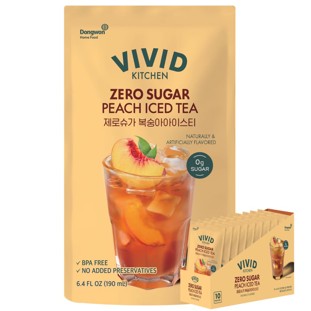 Amazon.com : VIVID KITCHEN Peach Iced Tea Pouch Drinks – Zero